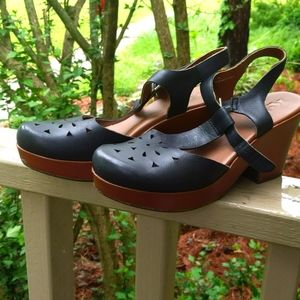 Korks by Kork-Ease, leather clogs, black, Mary Jane style